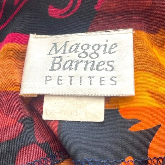 Vintage Maggie Barnes Petites Button Down Shirt w/ Shoulder Pads Size 1XP - Picture 3 of 5